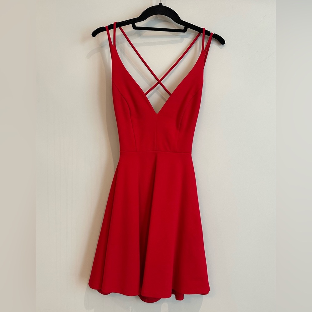 Lulu’s Women’s Believe In Love Red Backless Skater Dress, Size: XS, SOLD OUT